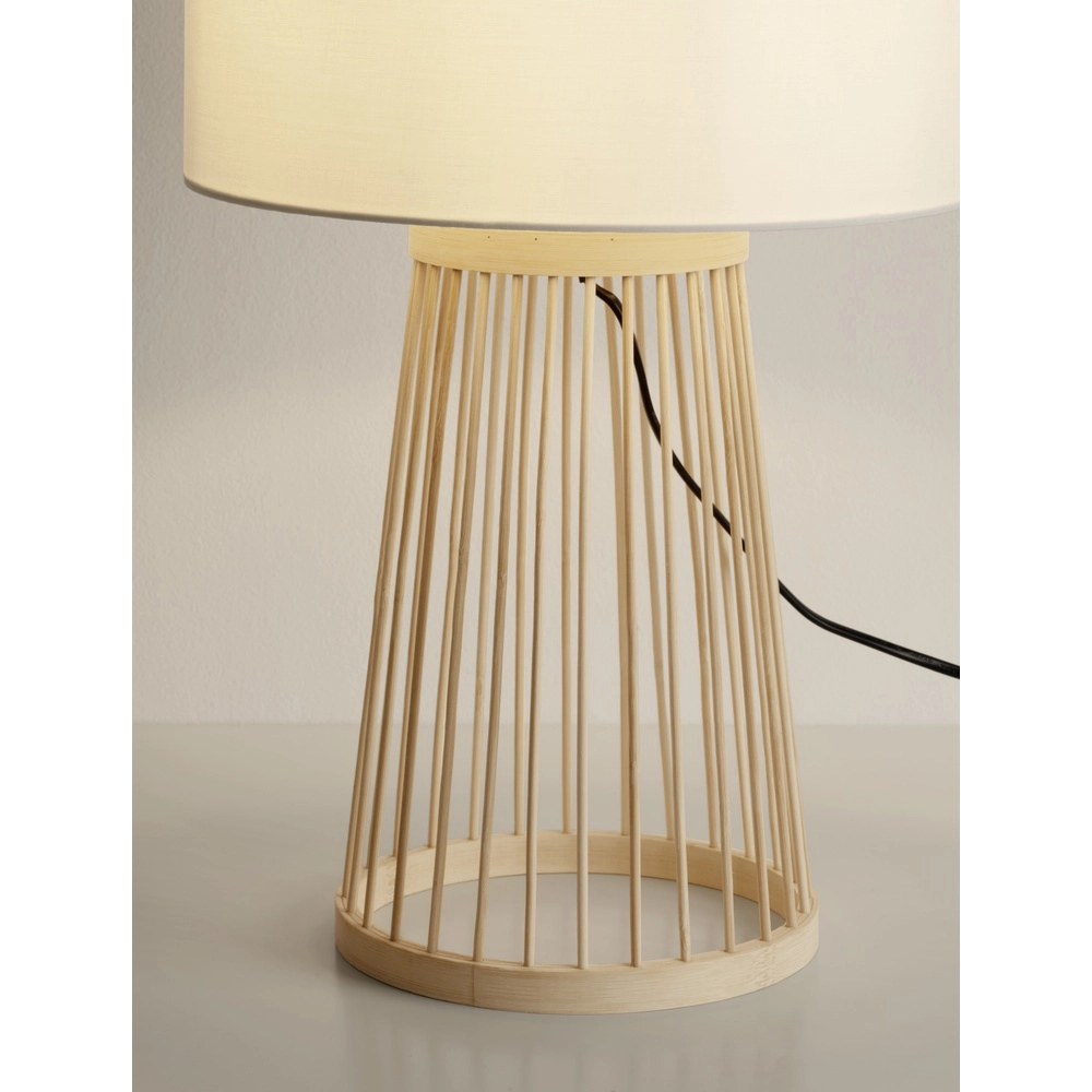 Lampe de table Lois Bois avec capot blanc Lyora 5212017465573