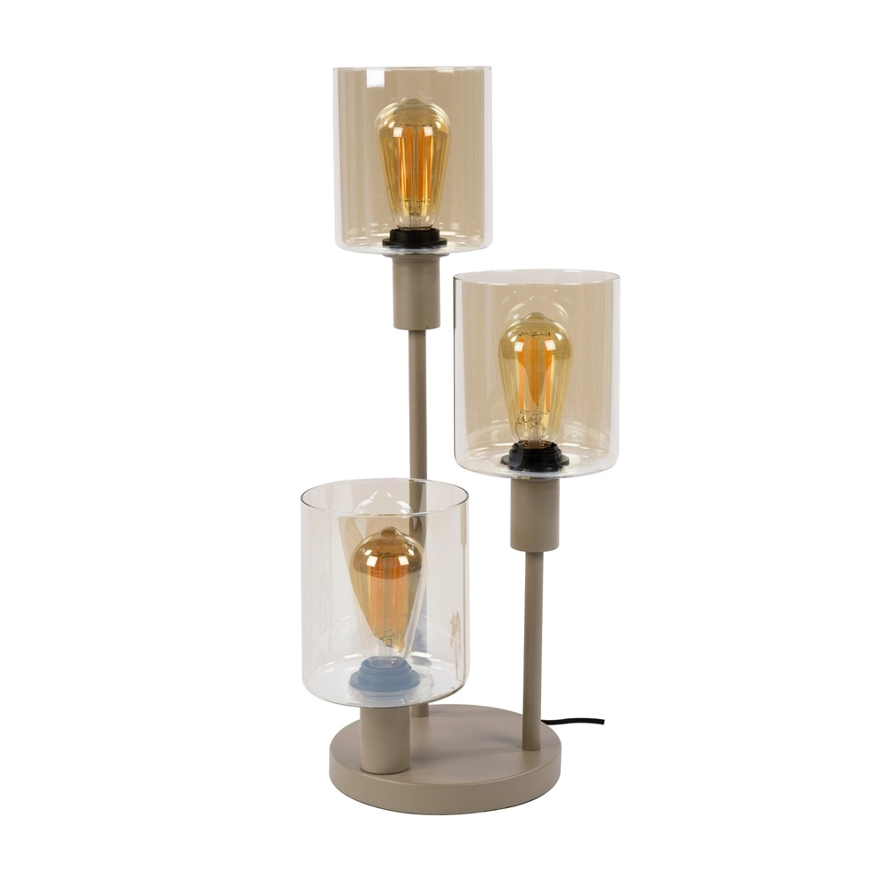 Lampe de table de conception Sepiora Brun sable clair à 3 Lyora 8716803515314