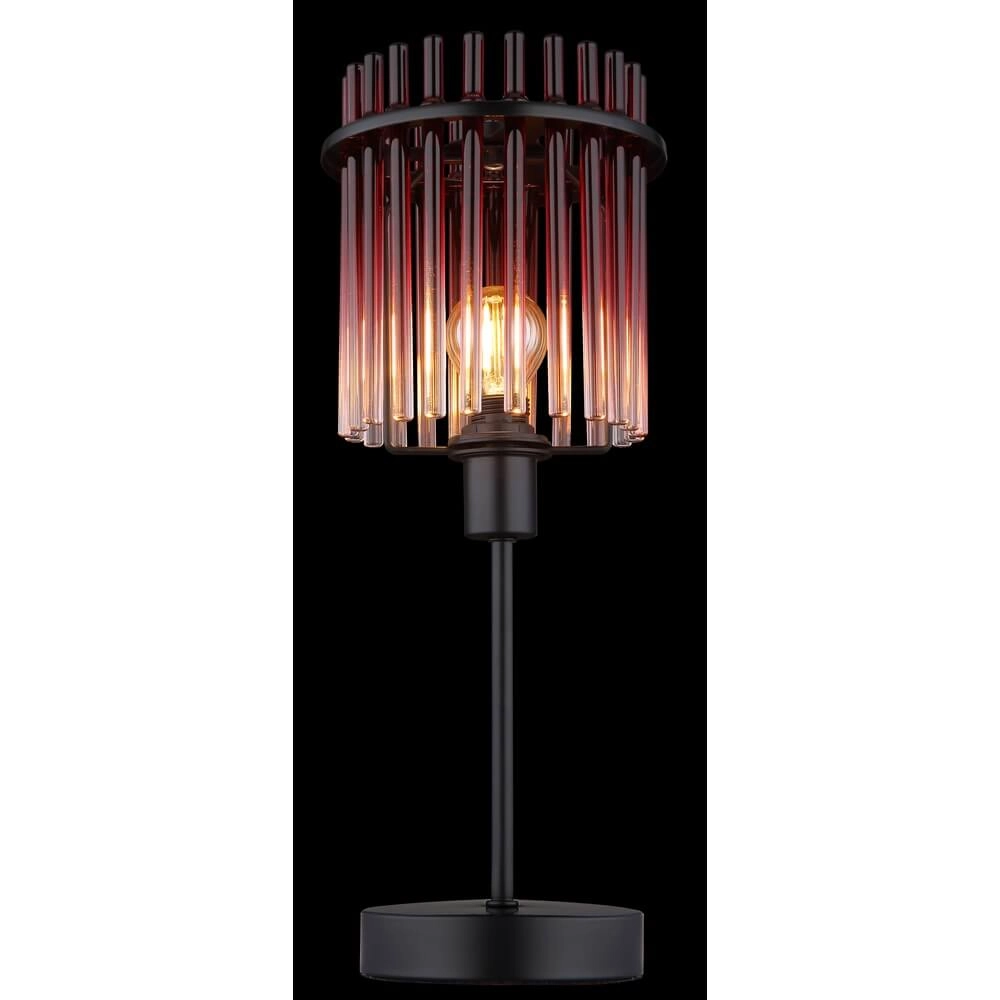 Lampe de table noire Gorley avec verre rouge Ø 15cm Globo 9007371471959