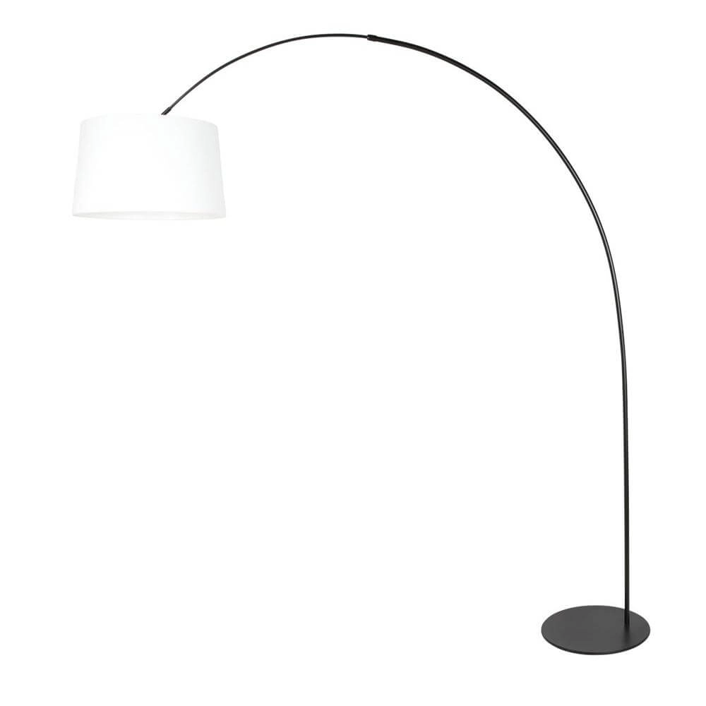 Lampadaire Curve noir avec abat-jour blanc Ø 48cm Steinhauer 8712746179378