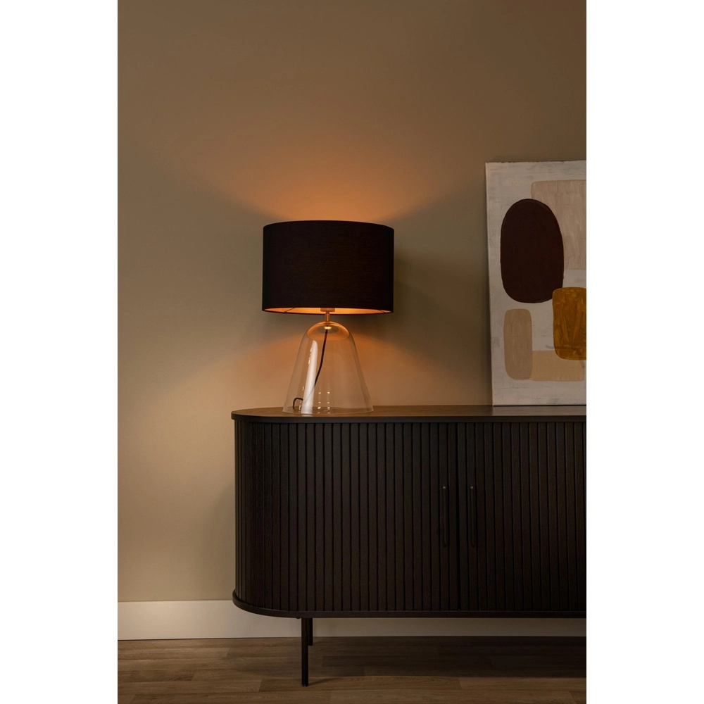 Lampe de table Campana Verre avec abat-jour noir 25 cm Lucide 5411212345813