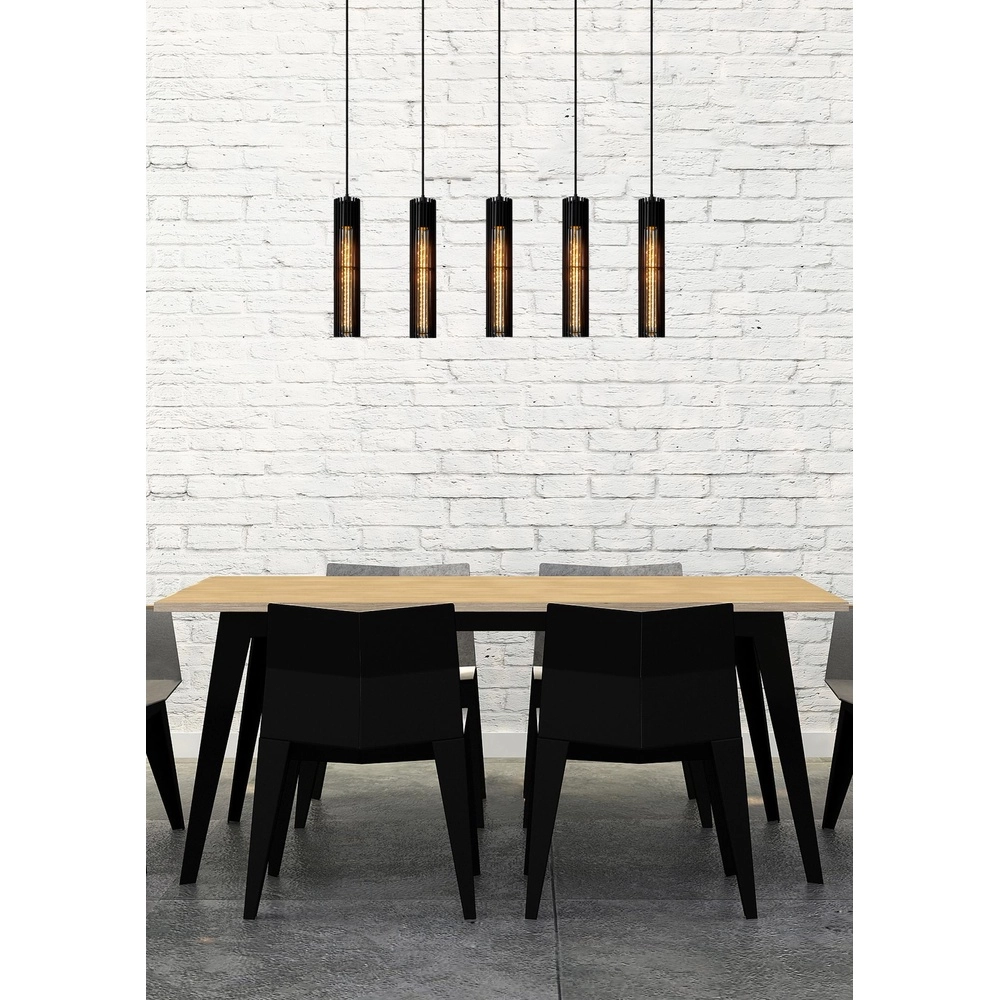Lampe pendante de conception Lionel Noir à 5 lumières Lucide 5411212730435