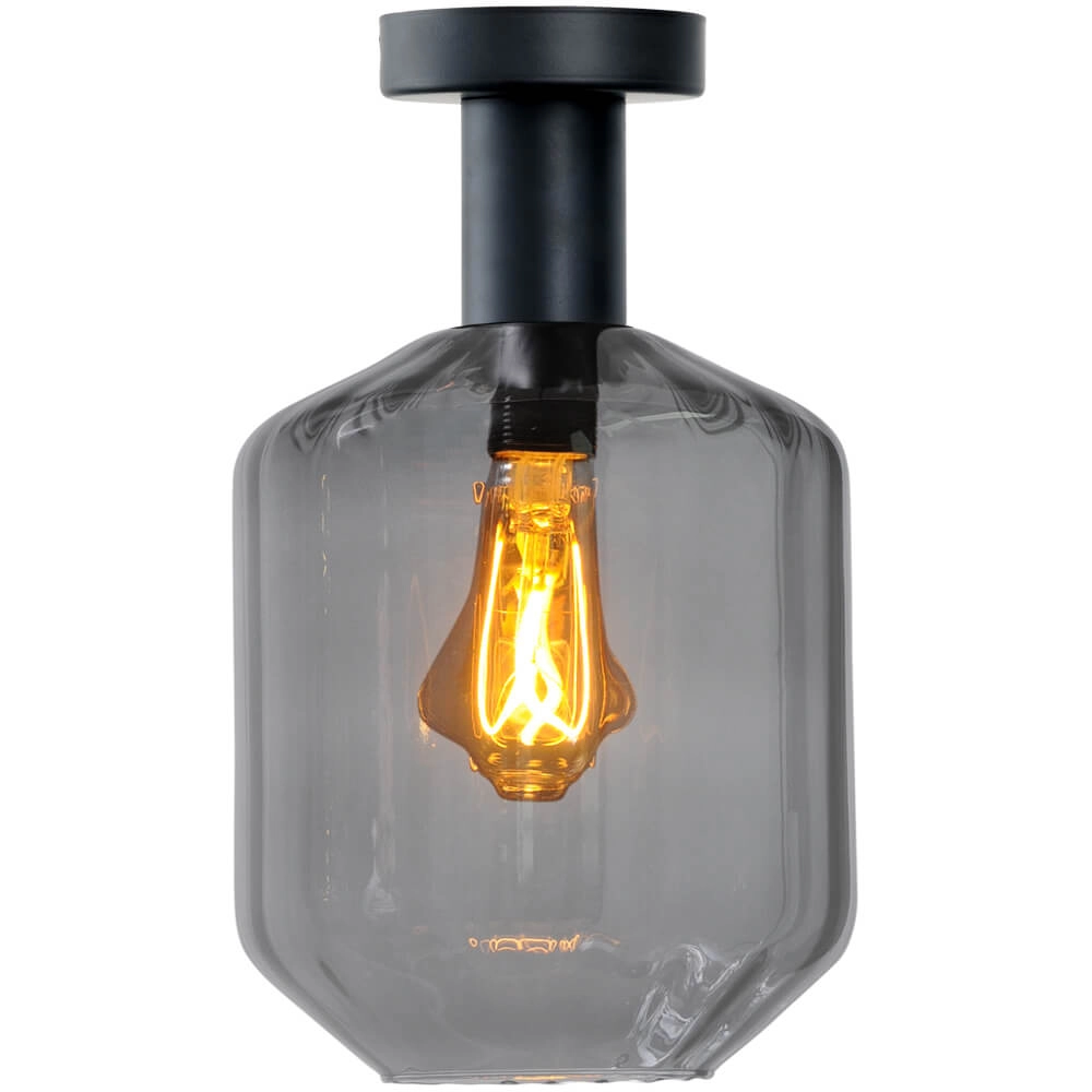 Plafonnier - Ø 19cm - Porto avec verre fumé Jagger Plafonnier - Ø 19cm - Porto avec verre fumé Jagger