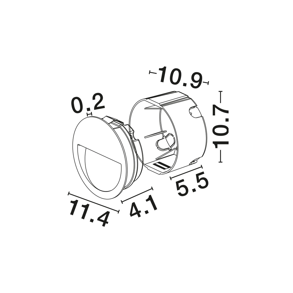 Lampe murale ronde encastrée Sete Noir Lyora 5212017497987