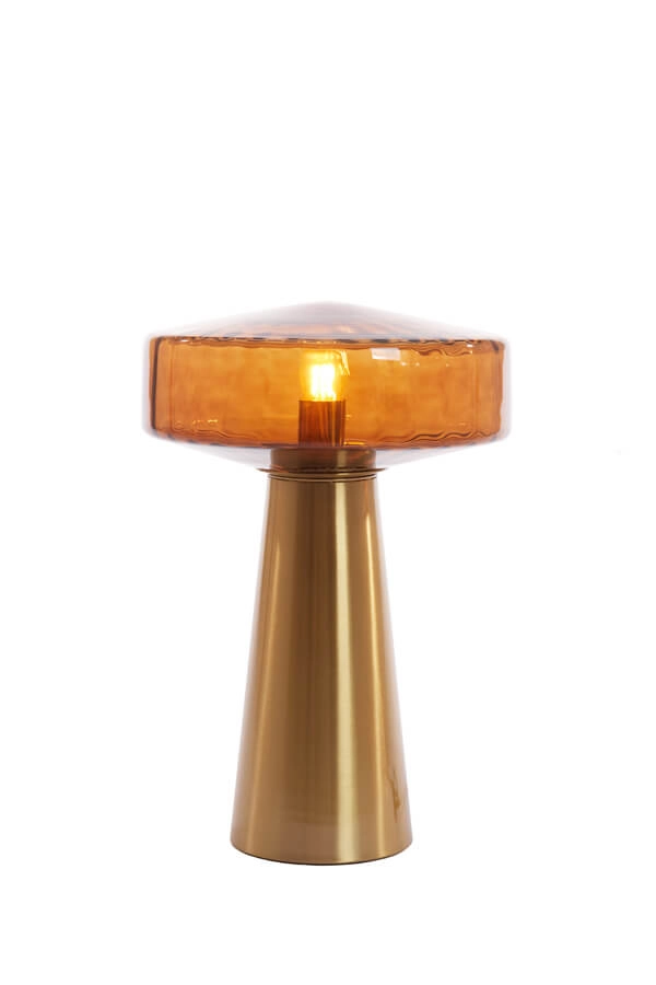 Lampe de table Pleat or avec marron Ø 30cm