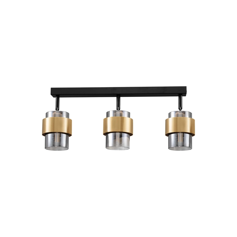 Plafonnier Sianna 3 lumières noir avec or Lyora 5212017452610