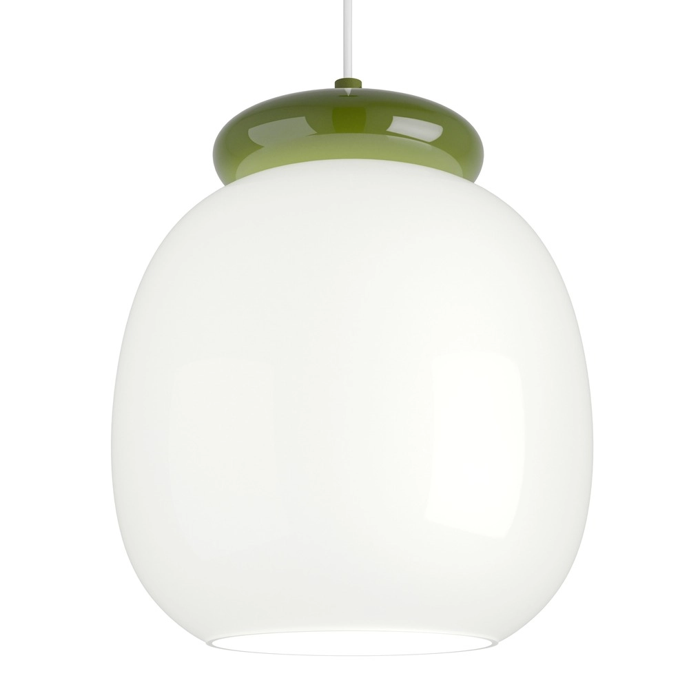 Lampe pendante de conception Berardelli blanc avec vert Ø 23cm