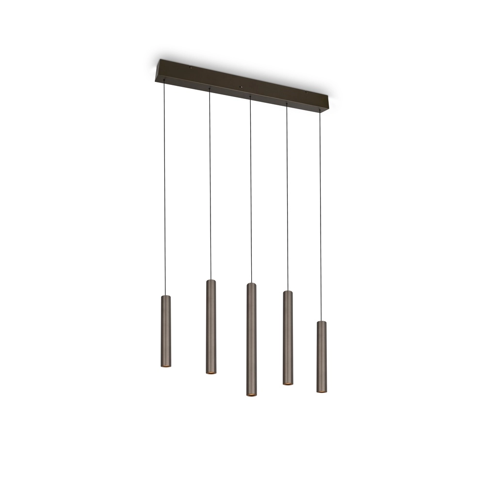 Lampe suspendue élégante Arimato Platine à 5 lumières