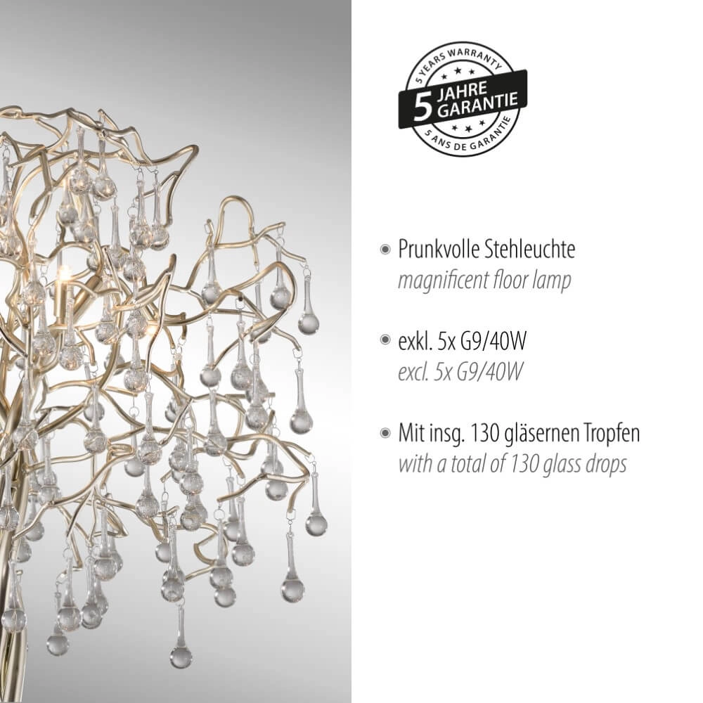 Lustre sur pied Icicle métal Paul Neuhaus 4012248332948