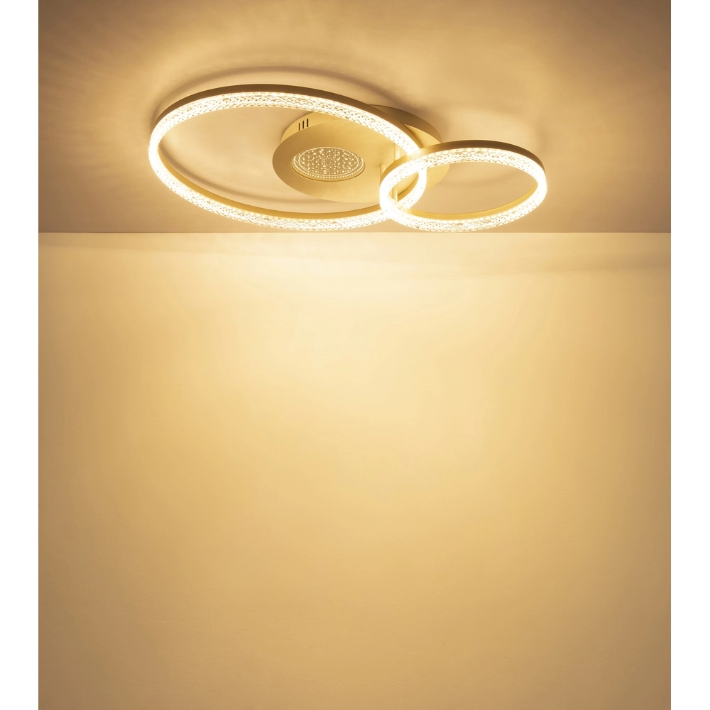 Lampe de plafond ronde Sanford brun sable Globo 9007371586738