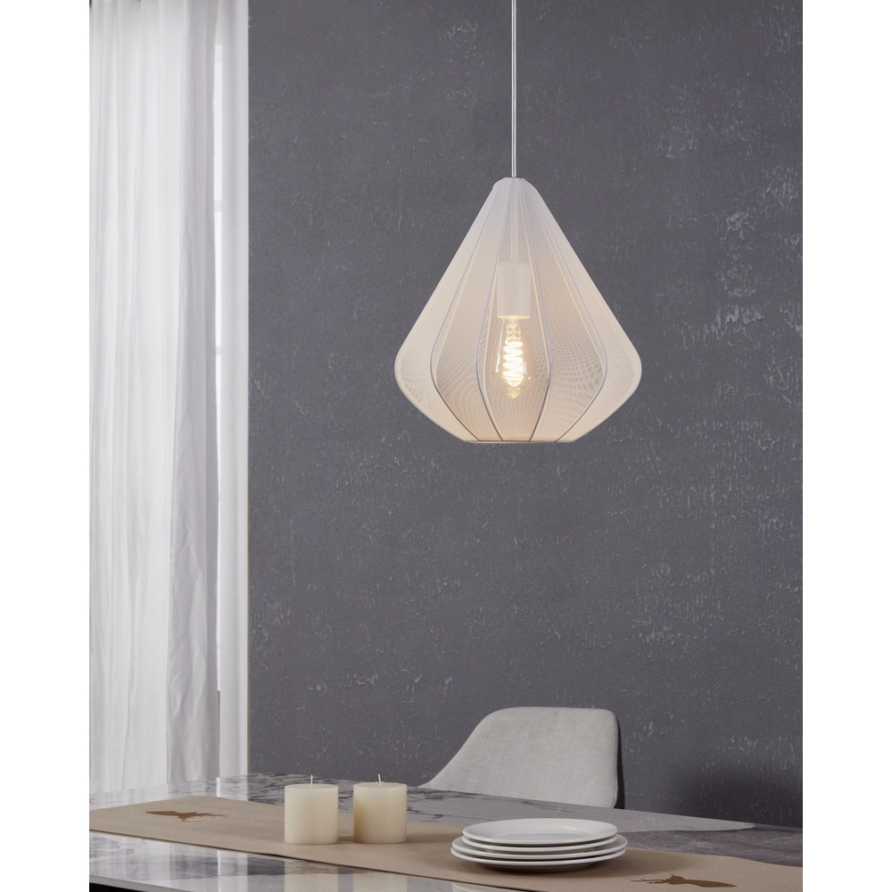 Lampe pendante Ø 33cm Dolwen Blanc - Japandi Eglo 9002759439965
