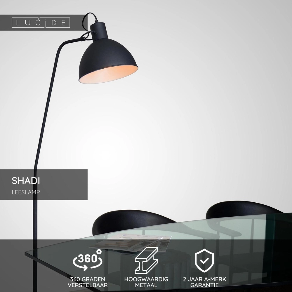Lampe de lecture Shadi Noir Lucide 5411212030856