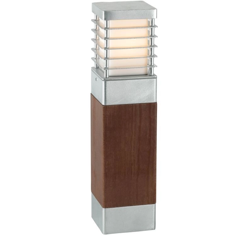 Lampe en bois Selham 49cm avec détails en aluminium