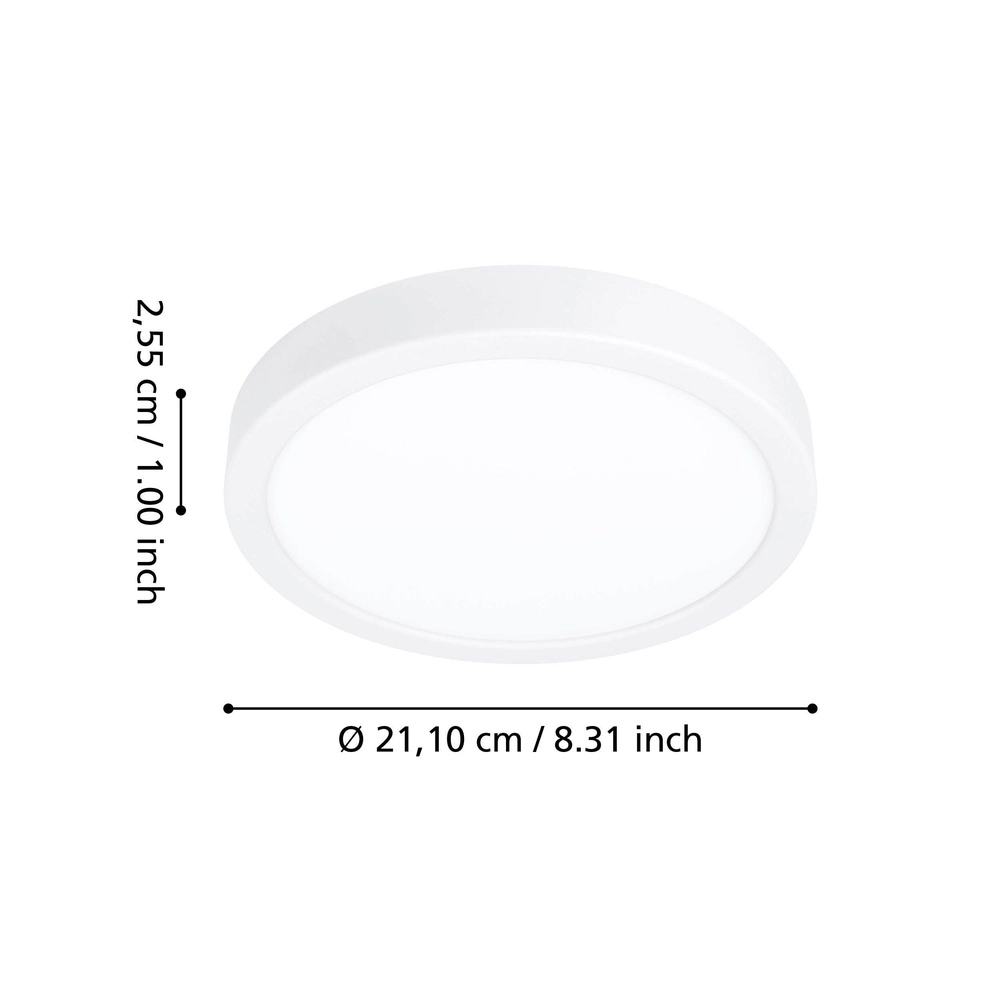 Lumière de plafond IP44 Fueva 6-Z rond - blanc - Ø 21,1cm Eglo 9008606330546