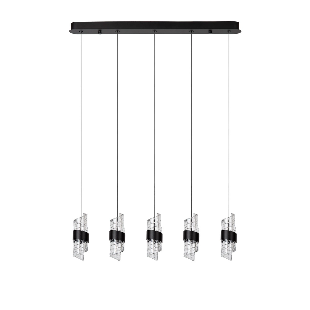 Lampe pendante de conception Kligande Droit noir à 5 lumières