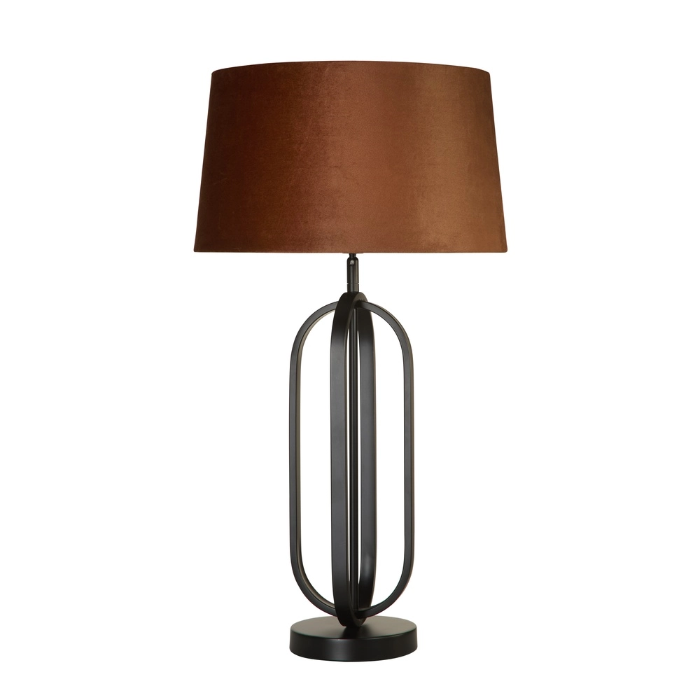 Lampe de table Chic Noir avec capuche orange