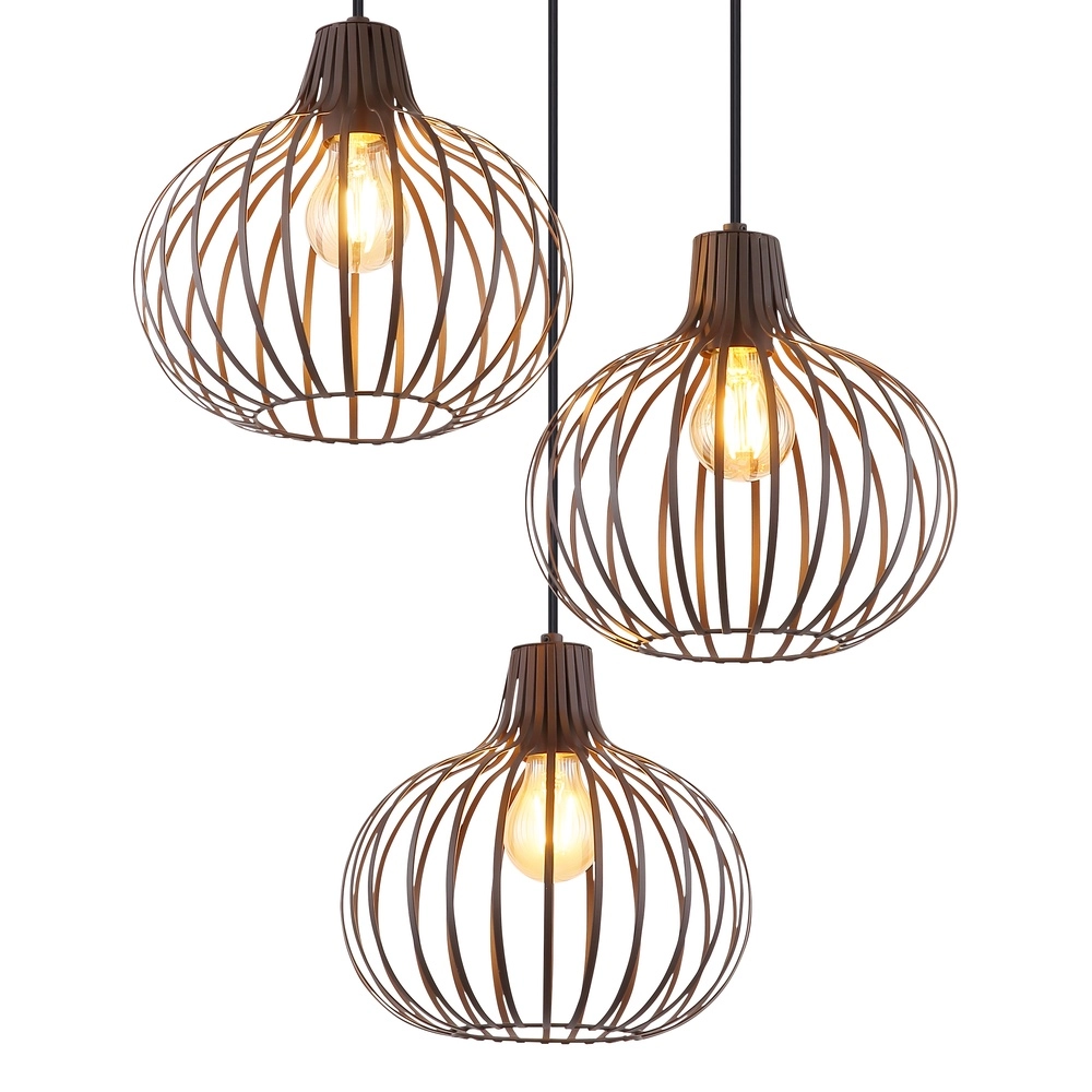 Lampe pendante de conception Mateo Briun rouille à 3 lumières Globo 9007371569144