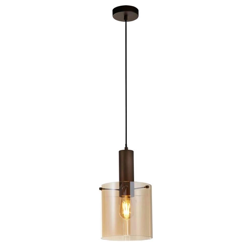 Lampe à suspension marron Sweden 1 lumière Searchlight 5053423244310