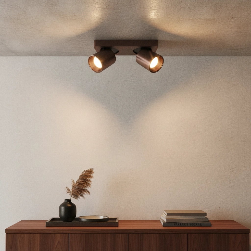 Spot LED Laguna Brun bronze à 2 lumières