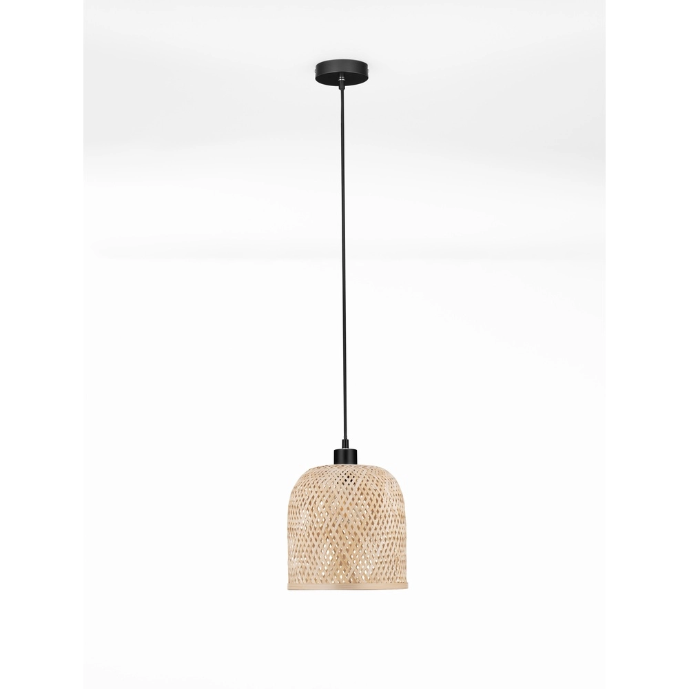Suspension Intra noir avec capuchon en bambou Lyora 5212017454829