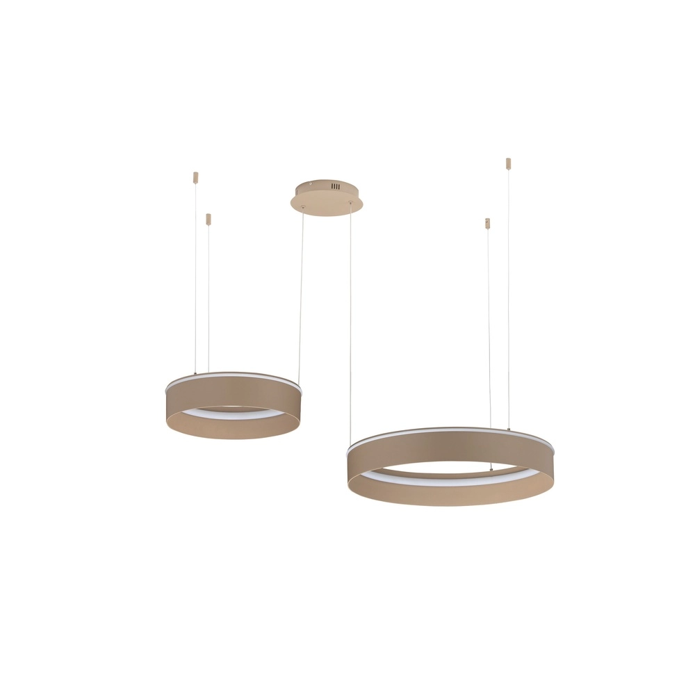 Lampe pendante moderne Olivia Double brun sable Lyora 5212017494269