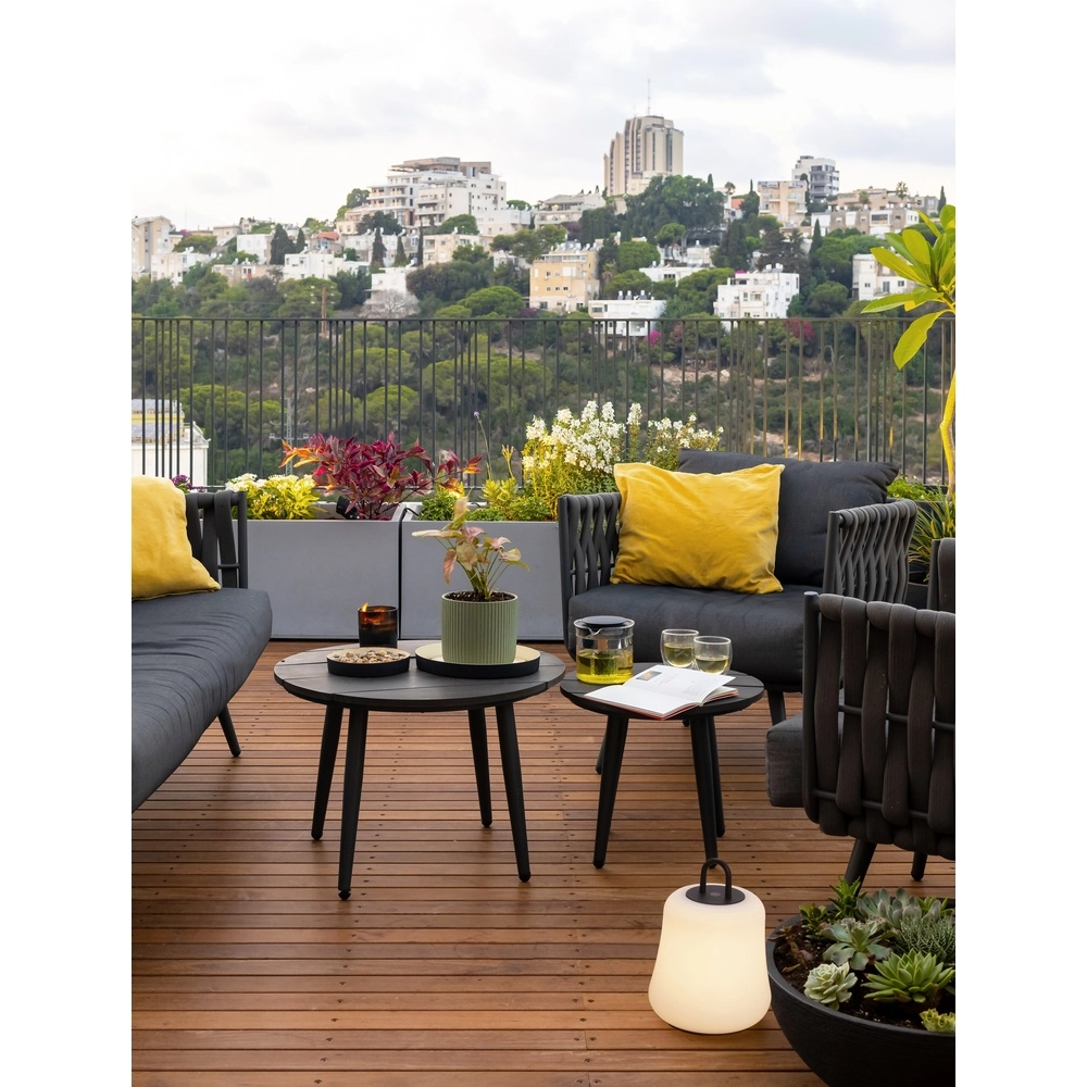 Lampe de table Jigra Anthracite rechargeable avec blanc Lyora 5212017434883