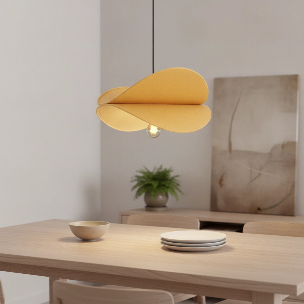 Lampe pendante moderne Luve noir avec jaune