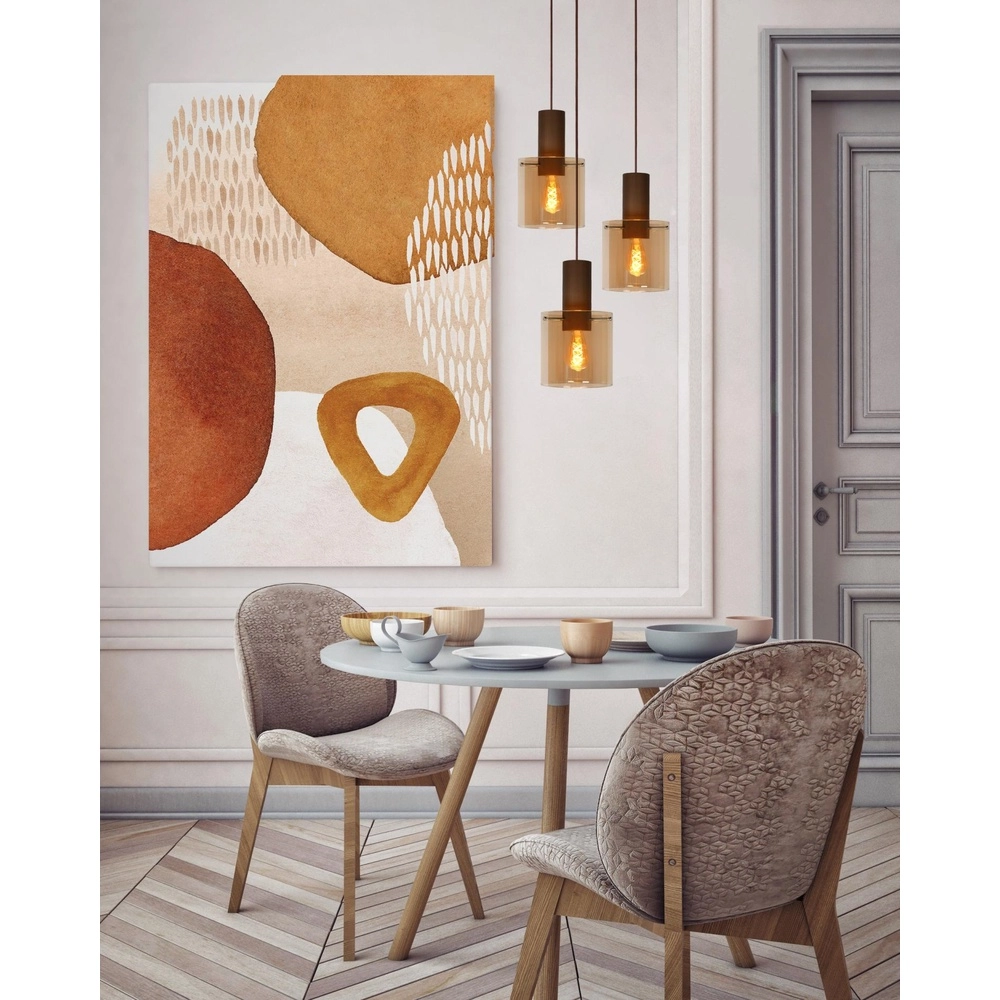 Lampe suspendue Toledo Trois lumières en verre ambré Lucide 5411212740861