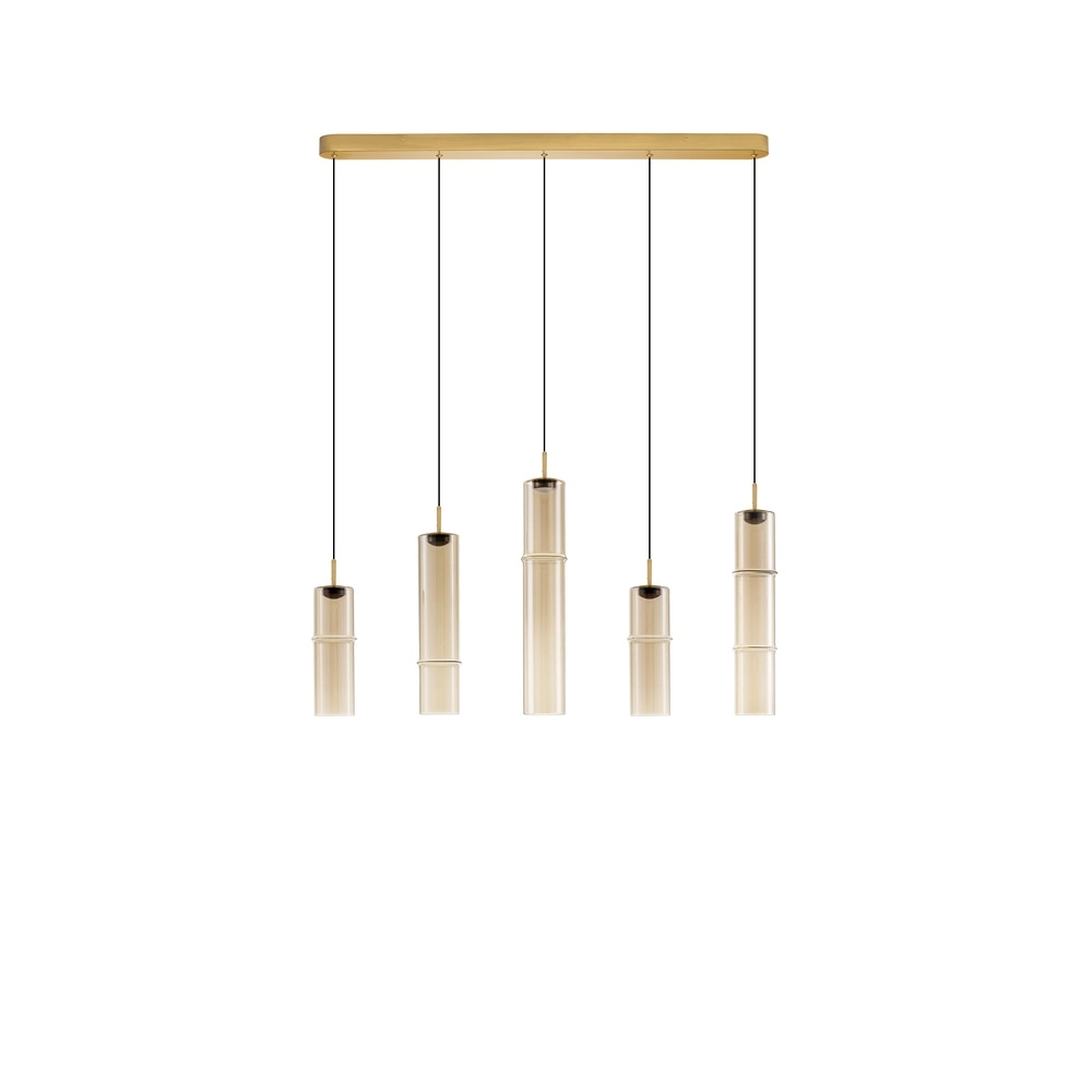 Suspension unique Sano Or 5 lumières droit Lyora 5212017474087