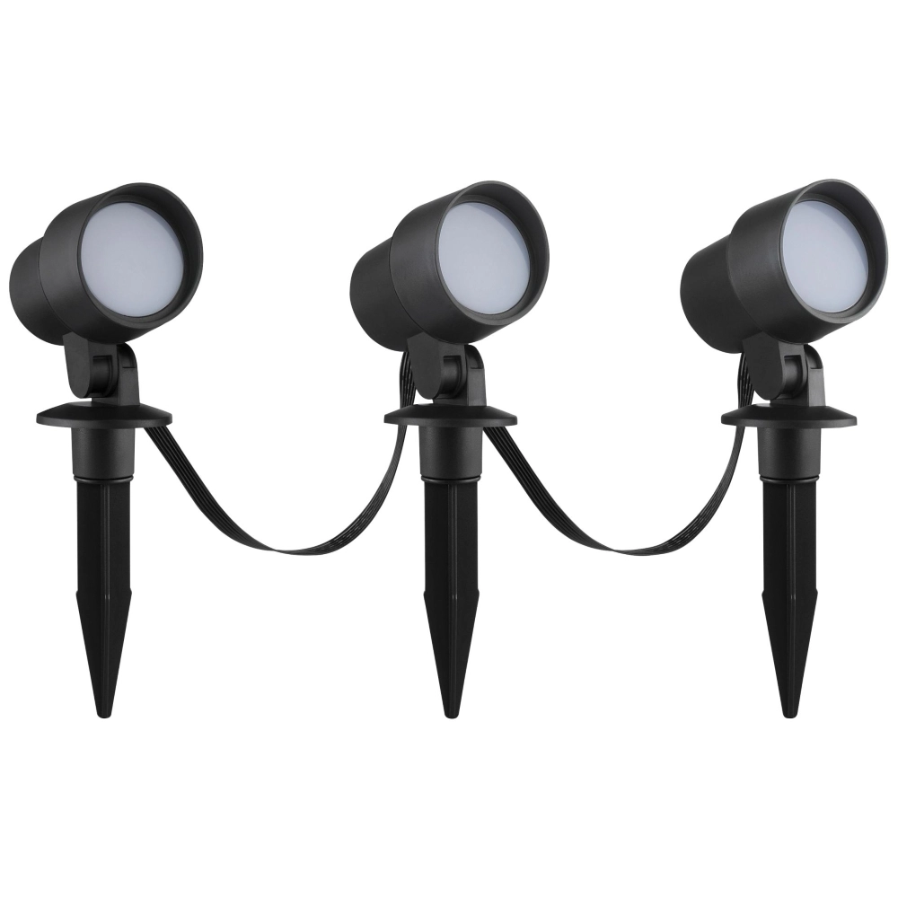 Ensemble de projecteurs à piquet intelligent Kamara RGB - Lot de 3 - avec câble de 3 mètres et prise Brilliant 4004353453717