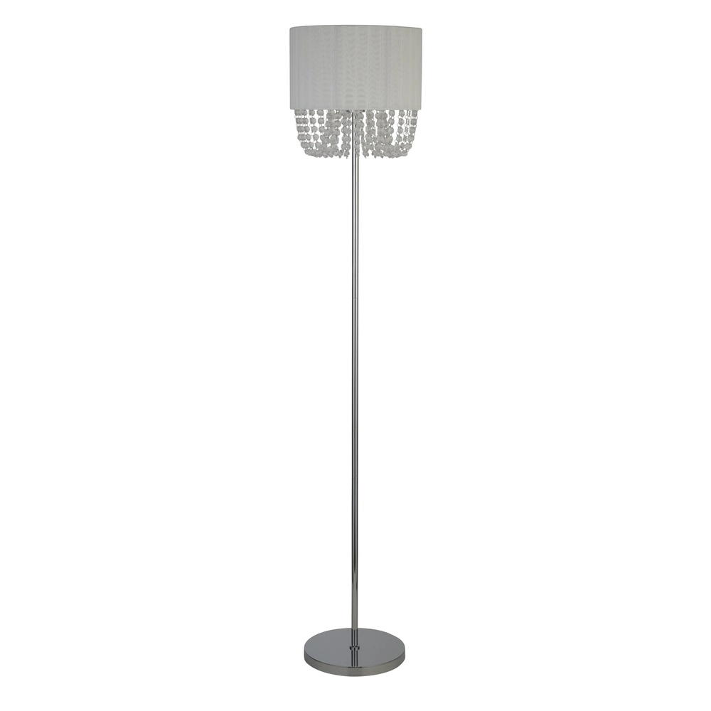 Lampadaire Bellano chrome avec blanc Lampadaire Bellano chrome avec blanc