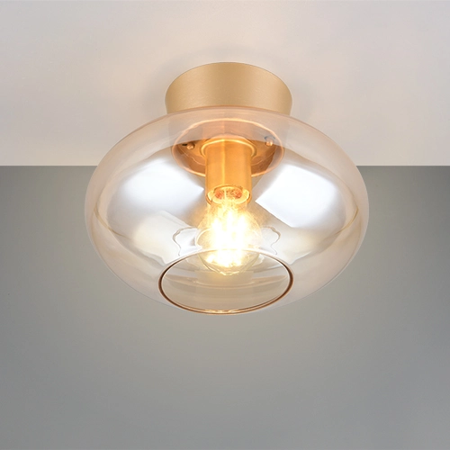 Lampe de plafond Sidera ambre Ø 26cm