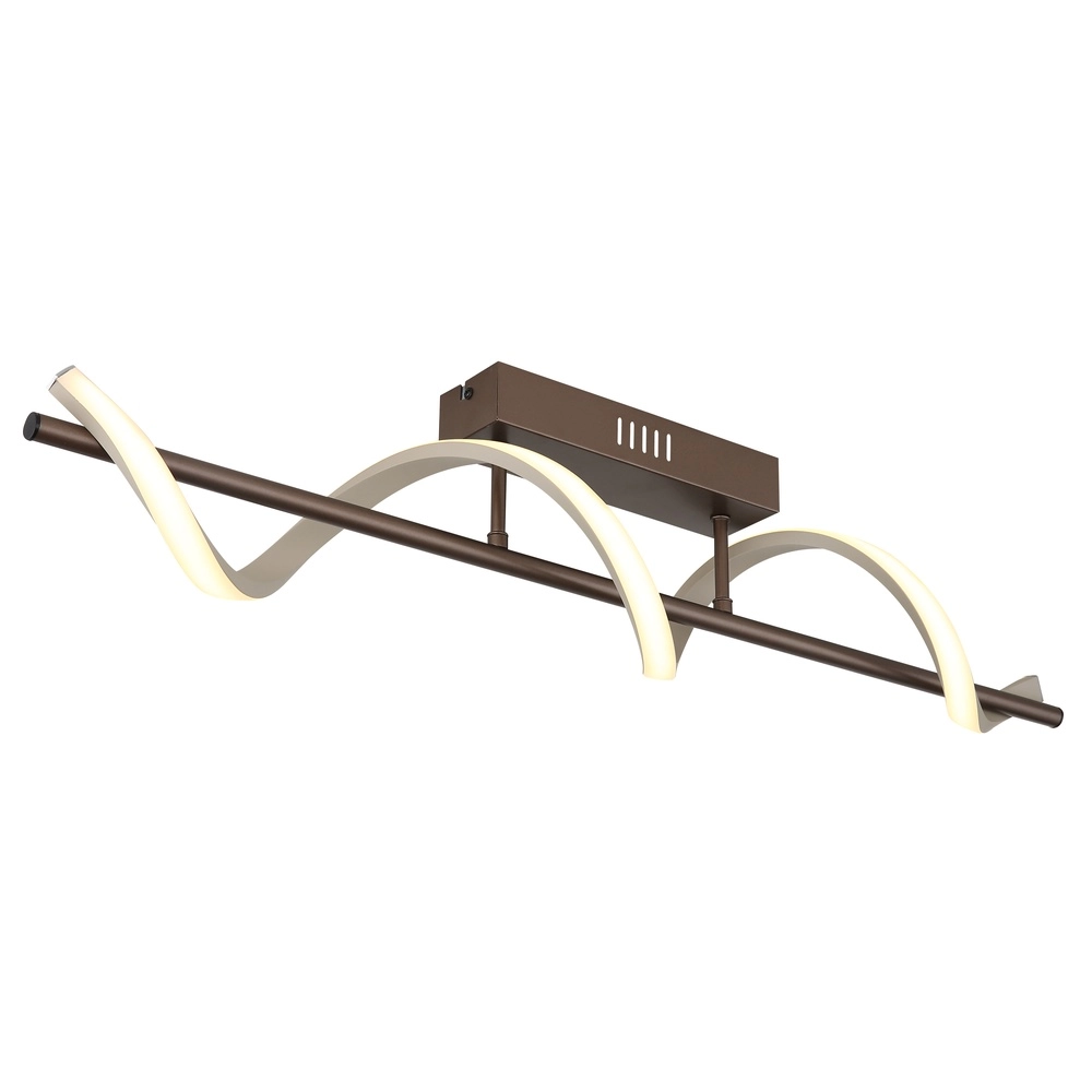 Lampe de plafond Spiro bronze avec brun sable