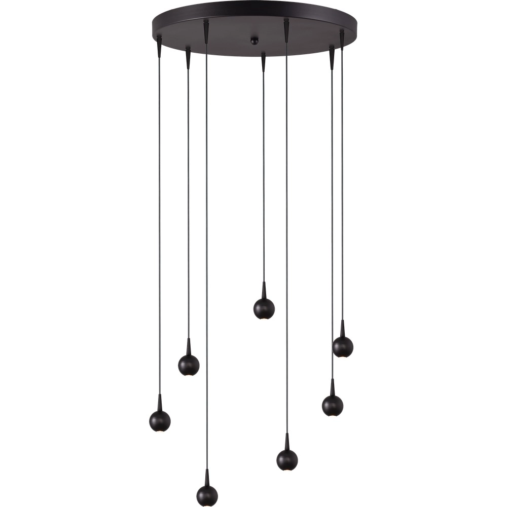 Lampe suspendue à 7 lampes Talana noir Ø 50cm DTW
