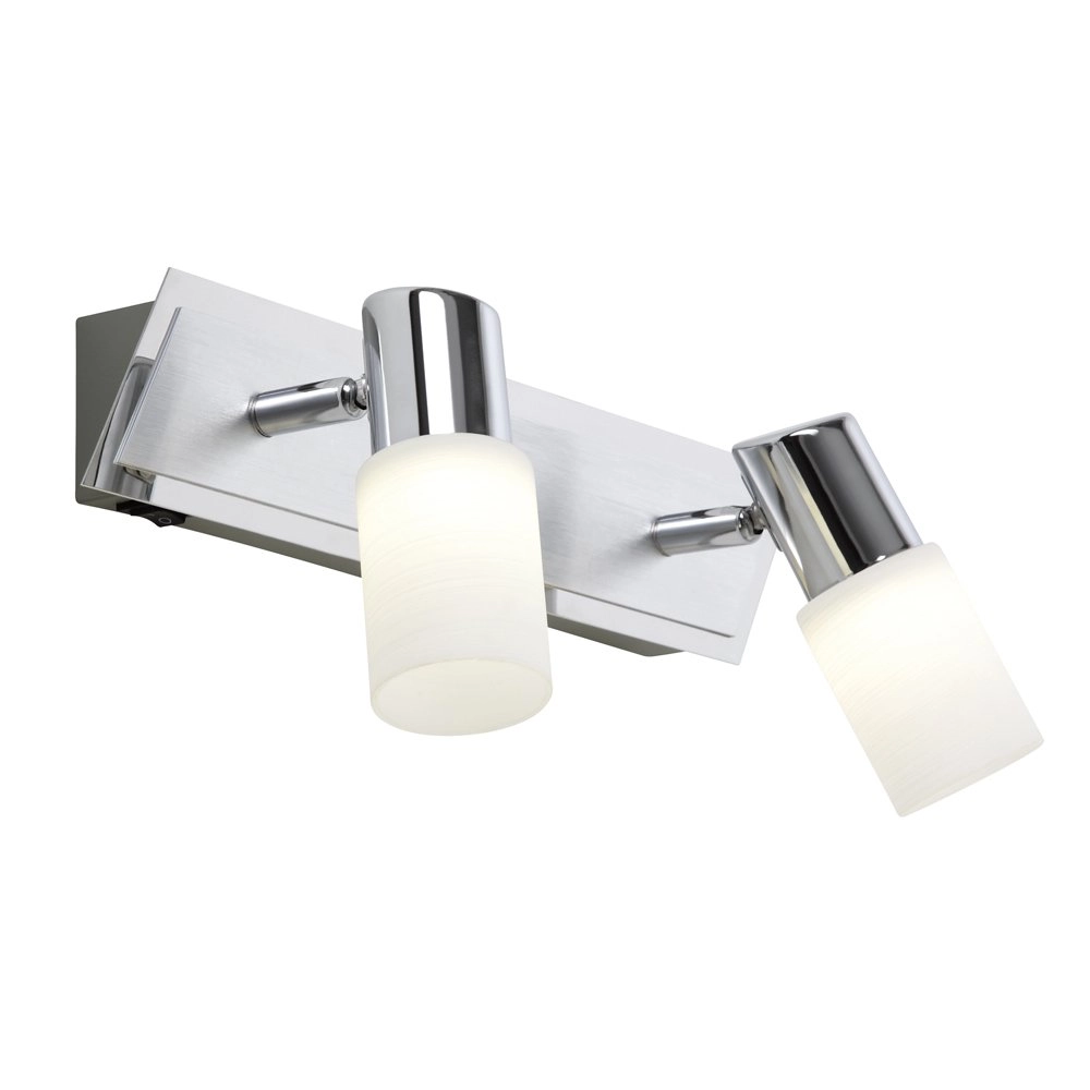 Spot de plafond LED Series 8214 Gris métallisé à 2 lumières avec chrome Spot de plafond LED Series 8214 Gris métallisé à 2 lumières avec chrome