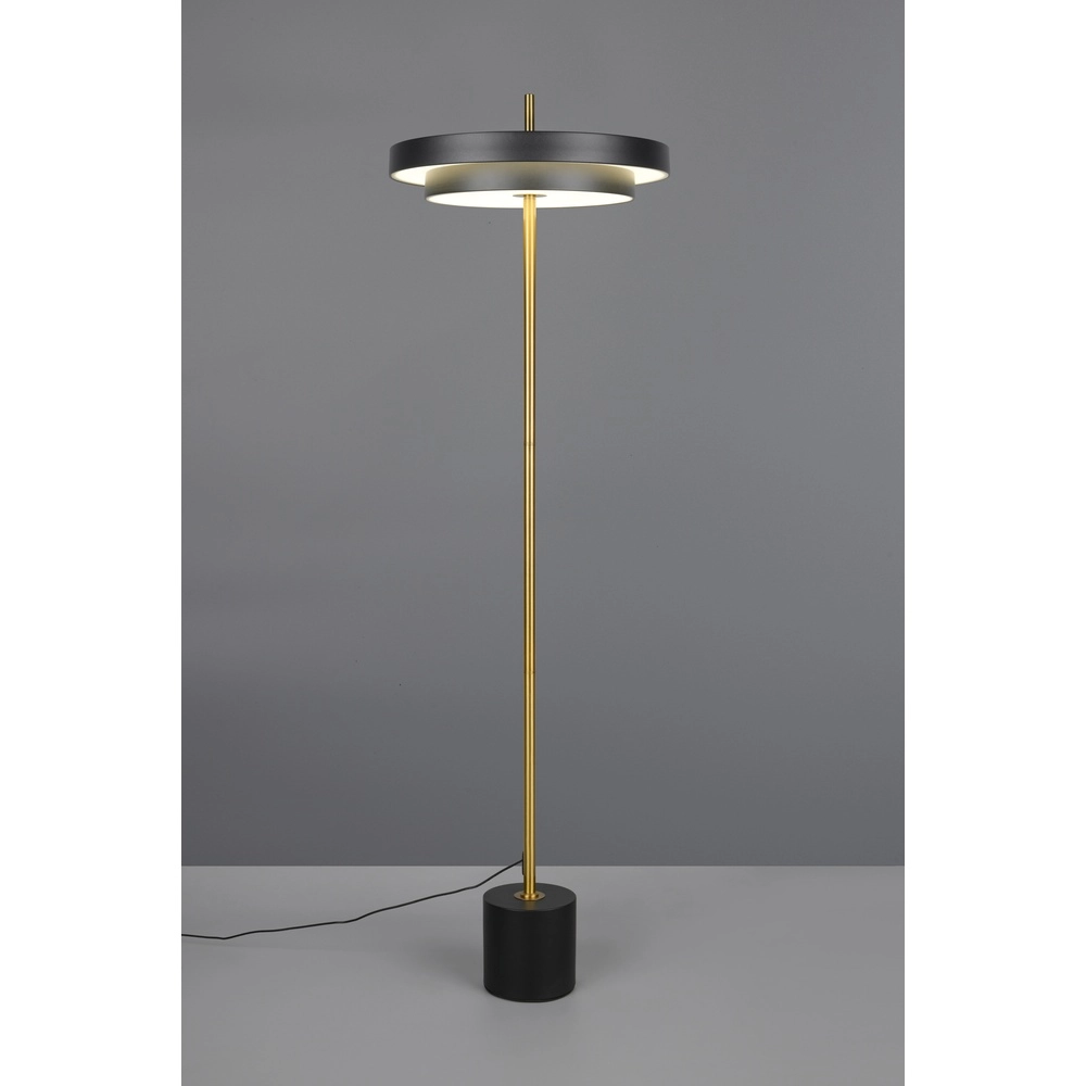 Lampadaire moderne Keaton noir avec or Trio 4017807655926
