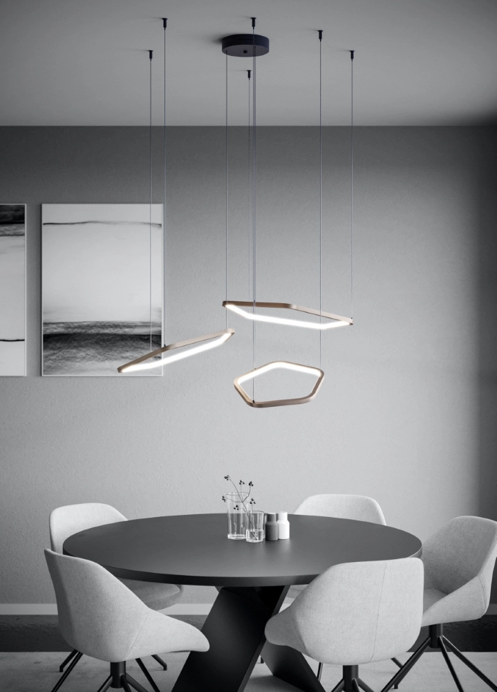 Design pendant lamp Estrella black with brown and CCT Stars of Light 9008606357772