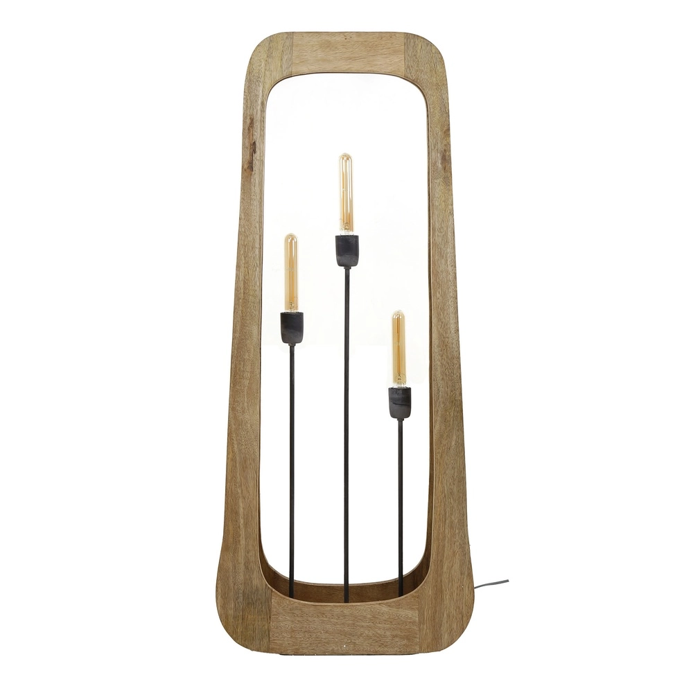 Lampe de sol en bois Bray 3x E27 - bois de manguier Lyora 8716803511422