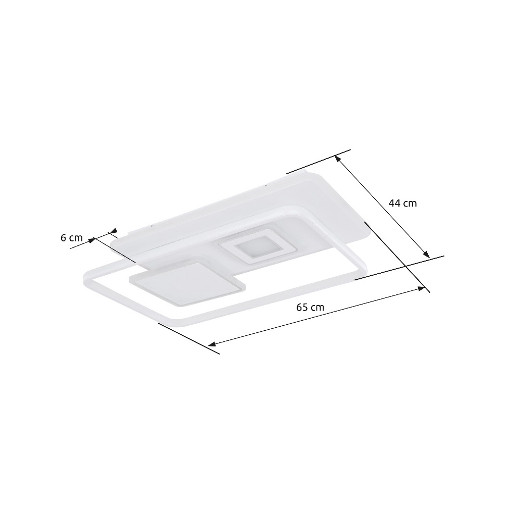Lampe de plafond à design Roderick rectangle blanc 3000-6000K Globo 9007371411528