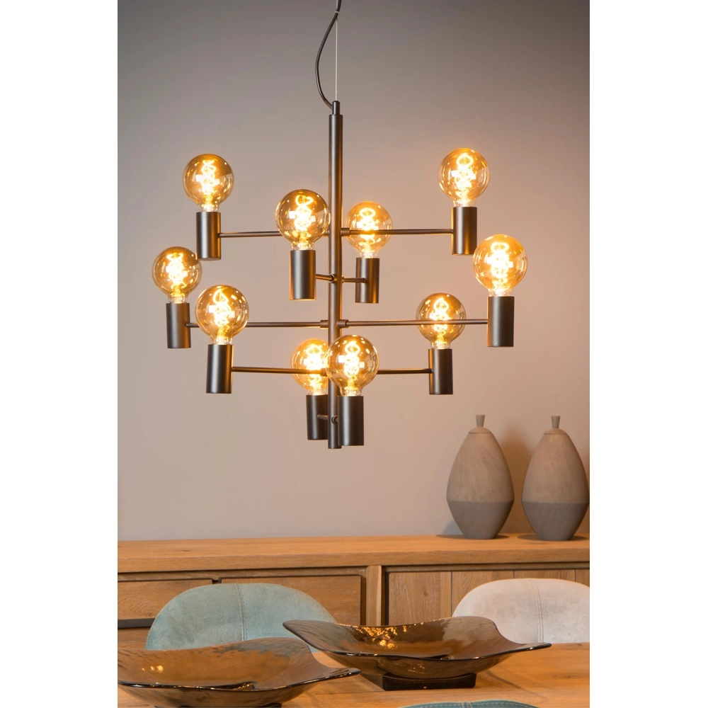 Lampe suspendue Leanne Noir à 10 lumières Lucide 5411212211101