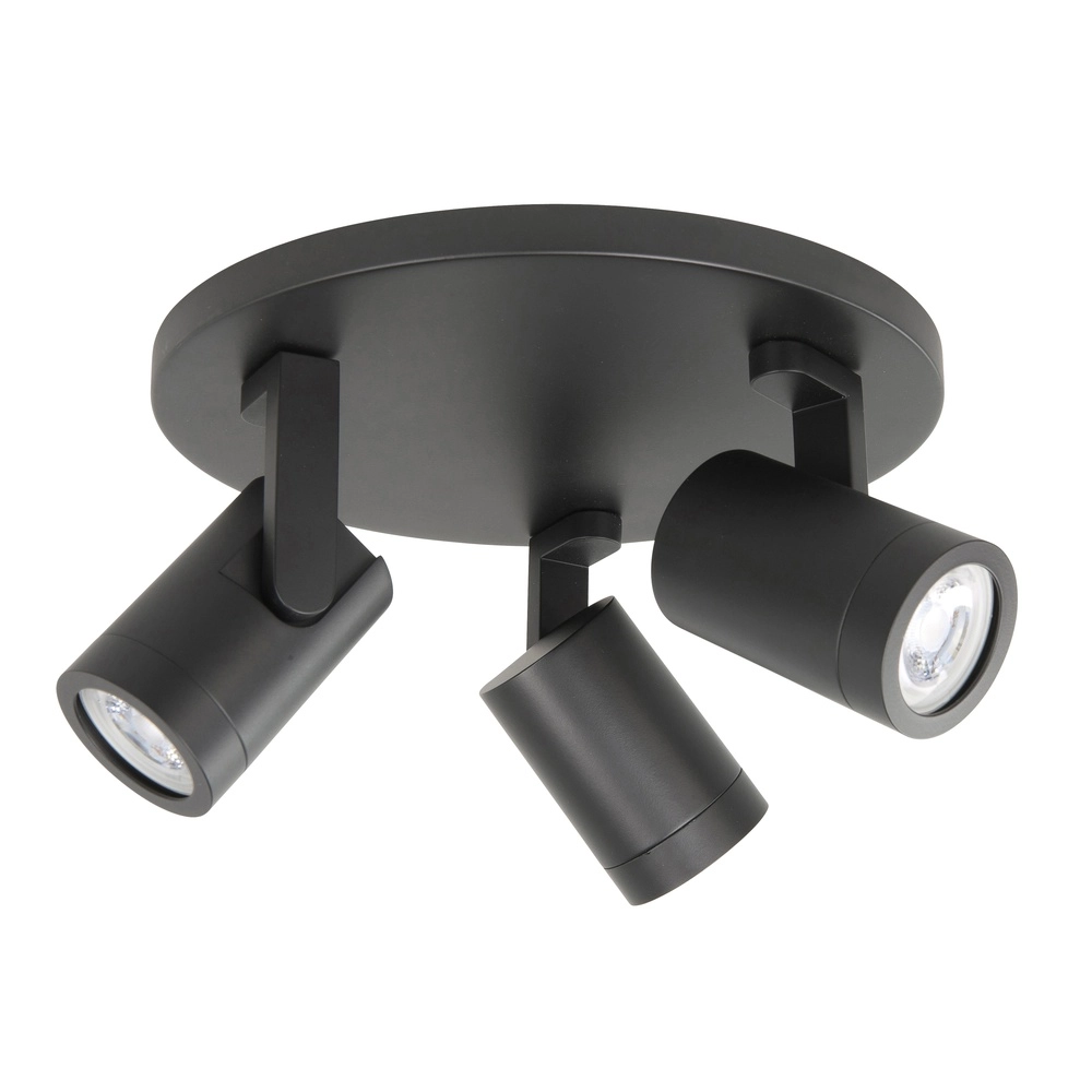 Spot monté en surface Halo Spot Noir 3 lumières rond Spot monté en surface Halo Spot Noir 3 lumières rond