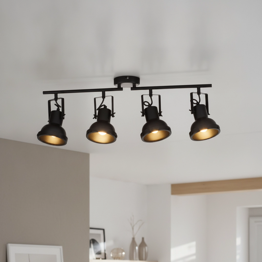 Plafonnier Ruvi 4 lumières noir
