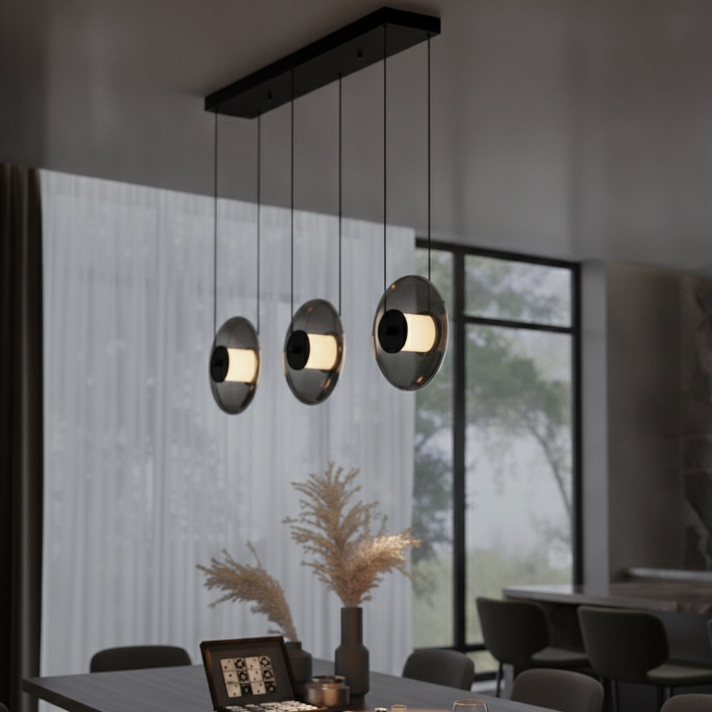 Suspension unique Ballet Noir 3 lumières droit
