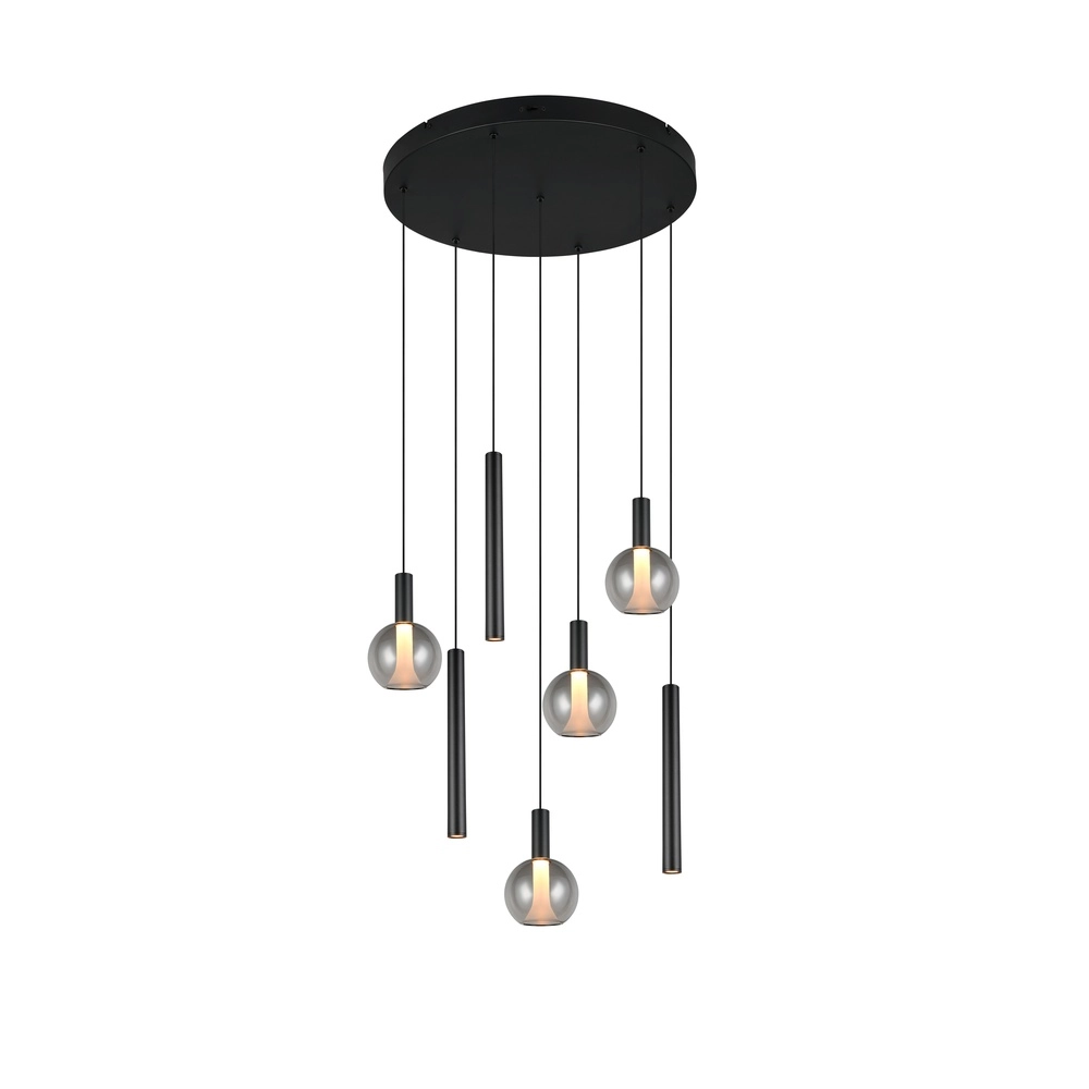 Lampe pendante de conception Melaro Noir à 7 lumières