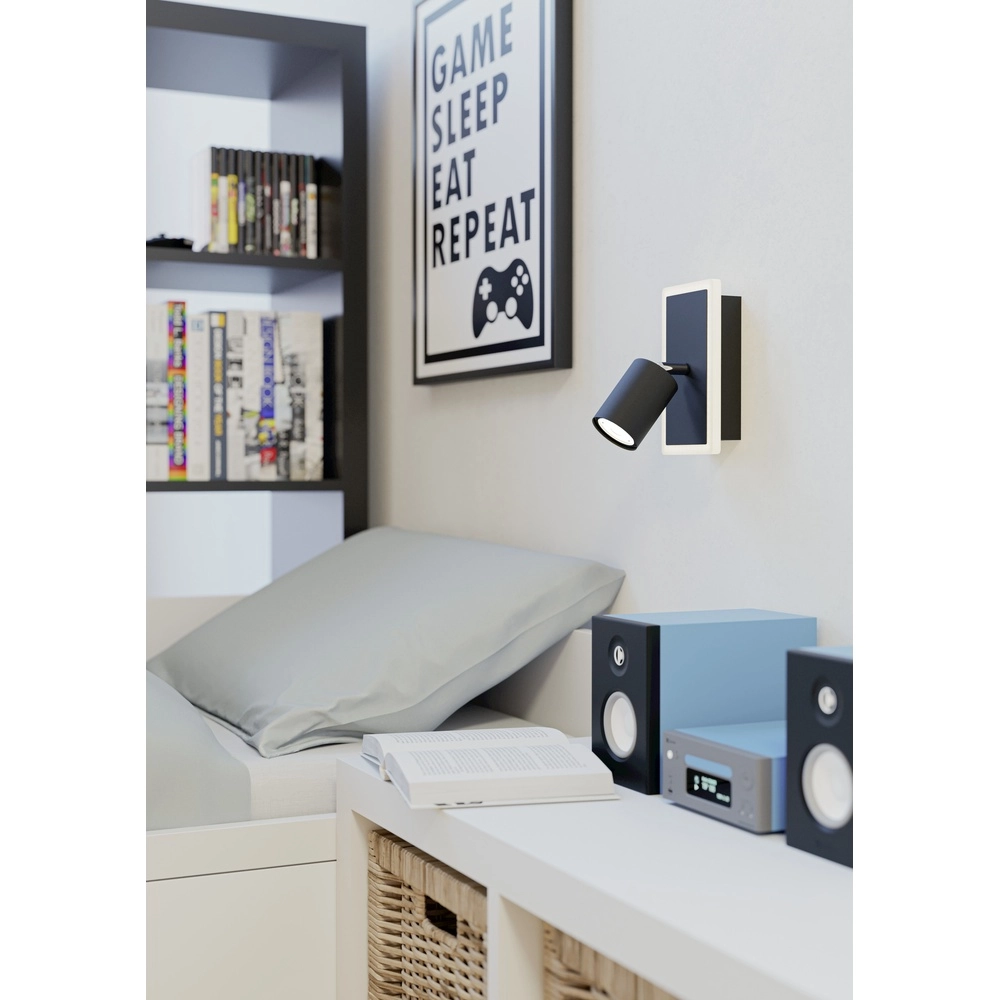 Spot mural en LED Rimbocchi 1 Noir - Orientable Eglo 9008606316540