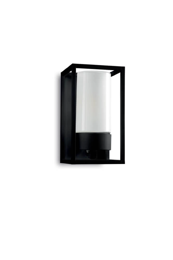 Lampe d’extérieur noire Cubic3 verre blanc
