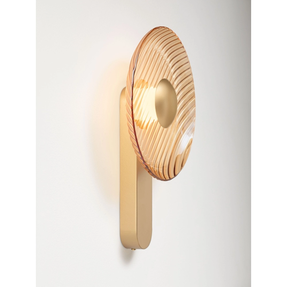 Lampe murale de conception Lavina or avec verre ambré Ø 25cm Lyora 5212063501393