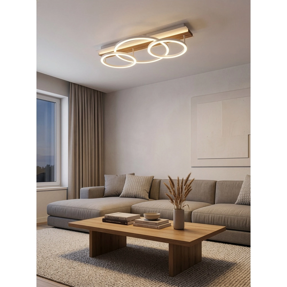 Lampe de plafond Romy marron moka 55cm Trio 4017807703016