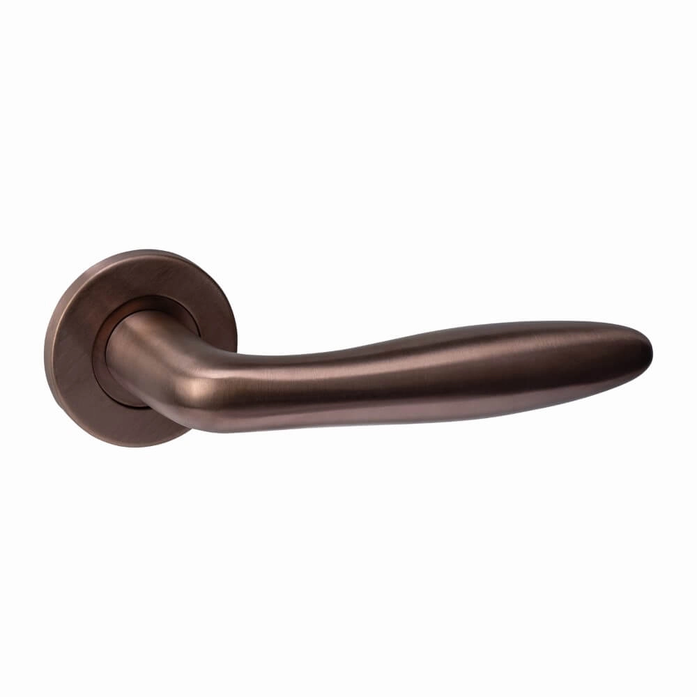 Poignée Q 03 sur rosace ronde bronze
