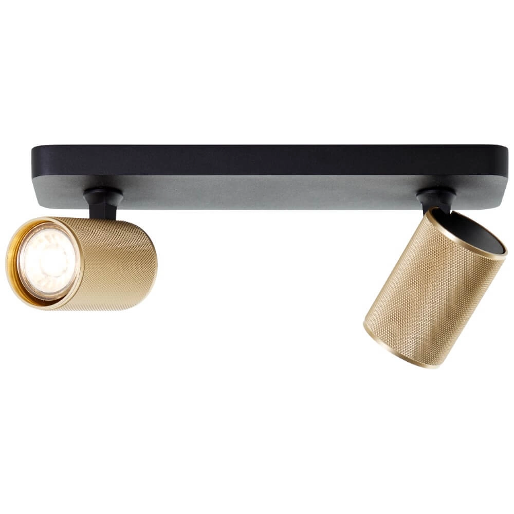 Spot en saillie 2 lumières Marty noir avec de l'or Brilliant 4004353424397